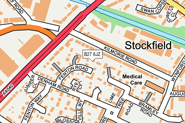 B27 6JZ map - OS OpenMap – Local (Ordnance Survey)