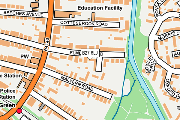 B27 6LJ map - OS OpenMap – Local (Ordnance Survey) B27 6LJ map - OS OpenMap – Local (Ordnance Survey)