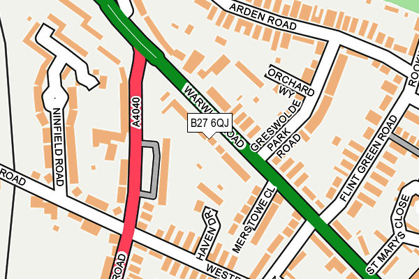 B27 6QJ map - OS OpenMap – Local (Ordnance Survey) B27 6QJ map - OS OpenMap – Local (Ordnance Survey)