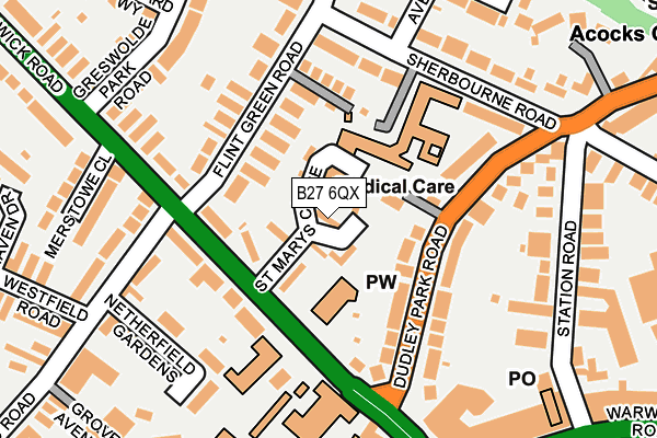 B27 6QX map - OS OpenMap – Local (Ordnance Survey) B27 6QX map - OS OpenMap – Local (Ordnance Survey)