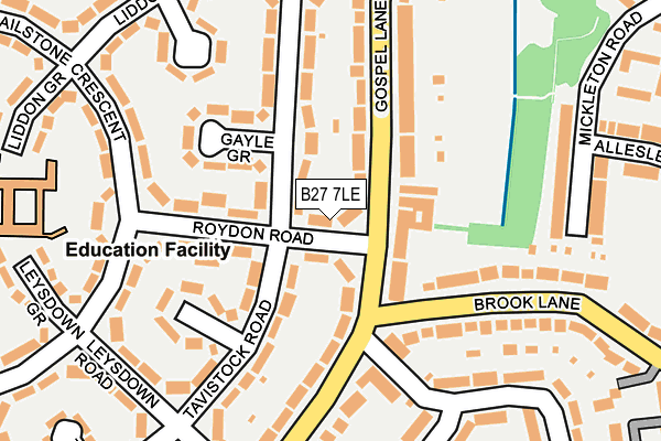 B27 7LE map - OS OpenMap – Local (Ordnance Survey) B27 7LE map - OS OpenMap – Local (Ordnance Survey)