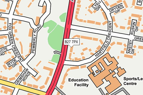 B27 7PX map - OS OpenMap – Local (Ordnance Survey) B27 7PX map - OS OpenMap – Local (Ordnance Survey)