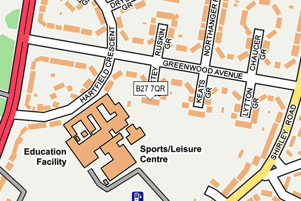 B27 7QR map - OS OpenMap – Local (Ordnance Survey) B27 7QR map - OS OpenMap – Local (Ordnance Survey)