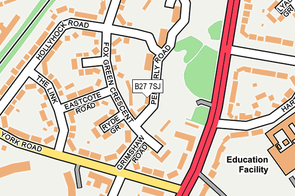 B27 7SJ map - OS OpenMap – Local (Ordnance Survey) B27 7SJ map - OS OpenMap – Local (Ordnance Survey)