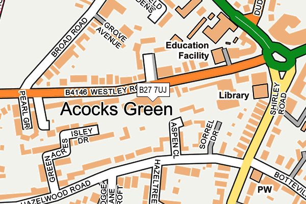 B27 7UJ map - OS OpenMap – Local (Ordnance Survey) B27 7UJ map - OS OpenMap – Local (Ordnance Survey)