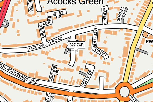 B27 7XR map - OS OpenMap – Local (Ordnance Survey) B27 7XR map - OS OpenMap – Local (Ordnance Survey)