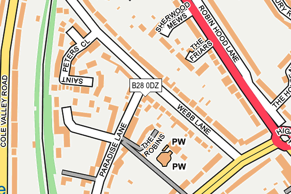 B28 0DZ map - OS OpenMap – Local (Ordnance Survey) B28 0DZ map - OS OpenMap – Local (Ordnance Survey)