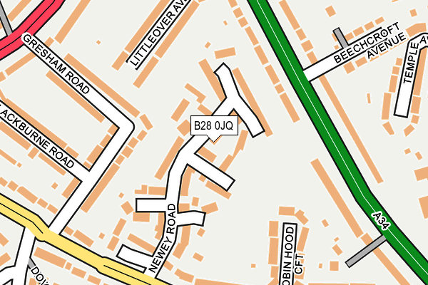 B28 0JQ map - OS OpenMap – Local (Ordnance Survey) B28 0JQ map - OS OpenMap – Local (Ordnance Survey)