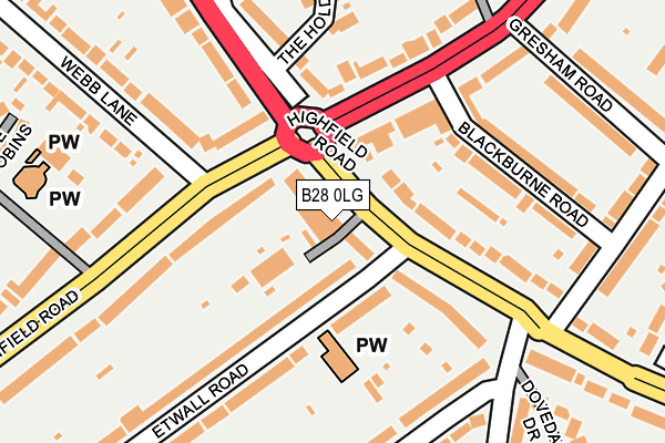 B28 0LG map - OS OpenMap – Local (Ordnance Survey) B28 0LG map - OS OpenMap – Local (Ordnance Survey)