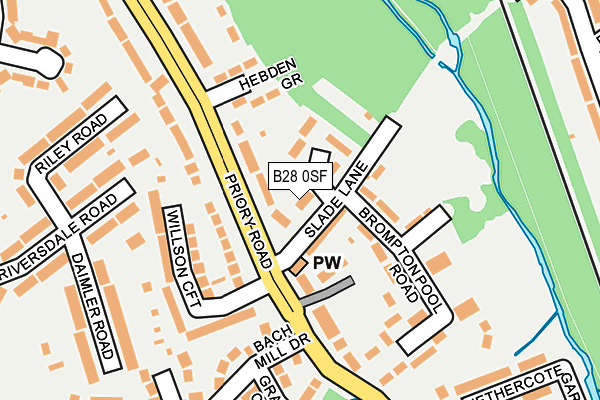 B28 0SF map - OS OpenMap – Local (Ordnance Survey) B28 0SF map - OS OpenMap – Local (Ordnance Survey)