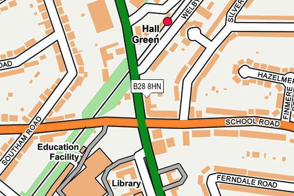 B28 8HN map - OS OpenMap – Local (Ordnance Survey) B28 8HN map - OS OpenMap – Local (Ordnance Survey)