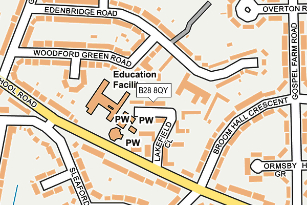 B28 8QY map - OS OpenMap – Local (Ordnance Survey) B28 8QY map - OS OpenMap – Local (Ordnance Survey)