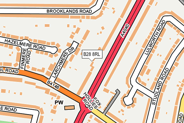 B28 8RL map - OS OpenMap – Local (Ordnance Survey) B28 8RL map - OS OpenMap – Local (Ordnance Survey)