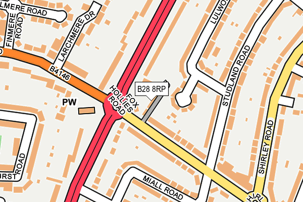 B28 8RP map - OS OpenMap – Local (Ordnance Survey) B28 8RP map - OS OpenMap – Local (Ordnance Survey)