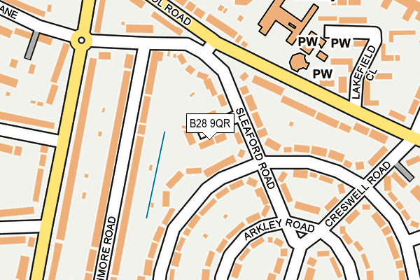 B28 9QR map - OS OpenMap – Local (Ordnance Survey) B28 9QR map - OS OpenMap – Local (Ordnance Survey)