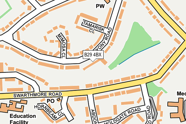 B29 4BX map - OS OpenMap – Local (Ordnance Survey) B29 4BX map - OS OpenMap – Local (Ordnance Survey)