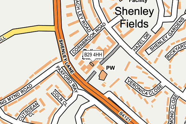 B29 4HH map - OS OpenMap – Local (Ordnance Survey) B29 4HH map - OS OpenMap – Local (Ordnance Survey)