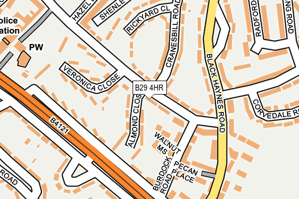 B29 4HR map - OS OpenMap – Local (Ordnance Survey) B29 4HR map - OS OpenMap – Local (Ordnance Survey)