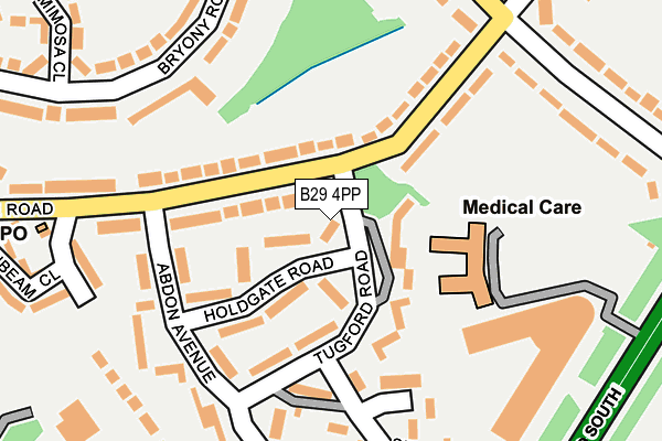 B29 4PP map - OS OpenMap – Local (Ordnance Survey) B29 4PP map - OS OpenMap – Local (Ordnance Survey)