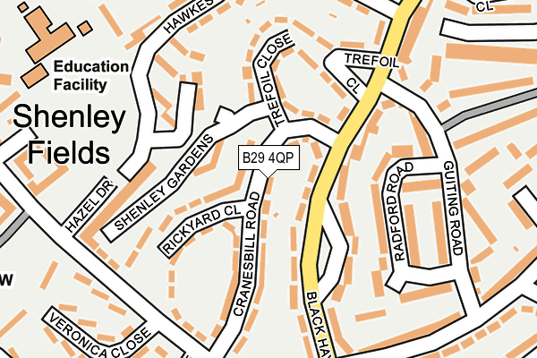 B29 4QP map - OS OpenMap – Local (Ordnance Survey) B29 4QP map - OS OpenMap – Local (Ordnance Survey)