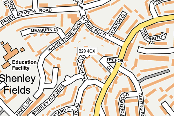 B29 4QX map - OS OpenMap – Local (Ordnance Survey) B29 4QX map - OS OpenMap – Local (Ordnance Survey)