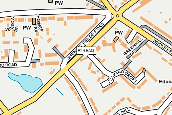 B29 5AQ map - OS OpenMap – Local (Ordnance Survey) B29 5AQ map - OS OpenMap – Local (Ordnance Survey)