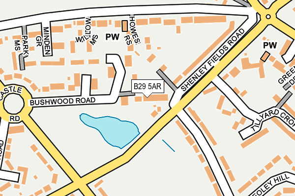 B29 5AR map - OS OpenMap – Local (Ordnance Survey) B29 5AR map - OS OpenMap – Local (Ordnance Survey)