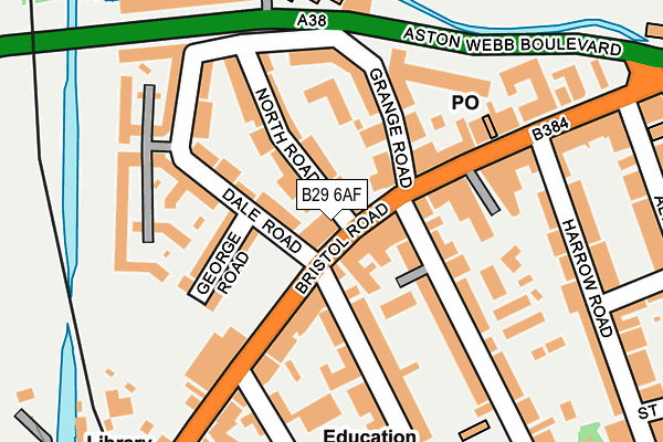 B29 6AF map - OS OpenMap – Local (Ordnance Survey) B29 6AF map - OS OpenMap – Local (Ordnance Survey)