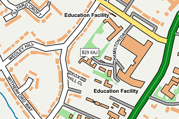 B29 6AJ map - OS OpenMap – Local (Ordnance Survey) B29 6AJ map - OS OpenMap – Local (Ordnance Survey)