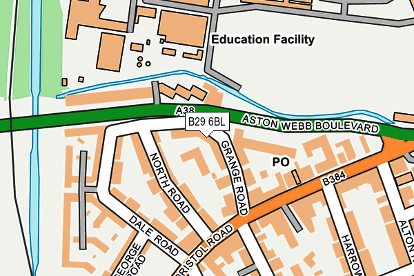 B29 6BL map - OS OpenMap – Local (Ordnance Survey) B29 6BL map - OS OpenMap – Local (Ordnance Survey)