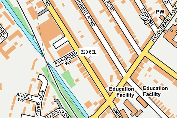 B29 6EL map - OS OpenMap – Local (Ordnance Survey) B29 6EL map - OS OpenMap – Local (Ordnance Survey)