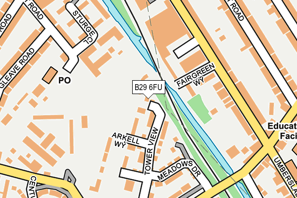 B29 6FU map - OS OpenMap – Local (Ordnance Survey) B29 6FU map - OS OpenMap – Local (Ordnance Survey)