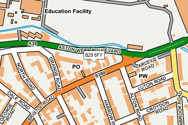 B29 6FY map - OS OpenMap – Local (Ordnance Survey) B29 6FY map - OS OpenMap – Local (Ordnance Survey)