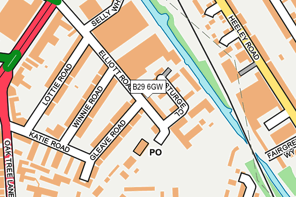 B29 6GW map - OS OpenMap – Local (Ordnance Survey) B29 6GW map - OS OpenMap – Local (Ordnance Survey)