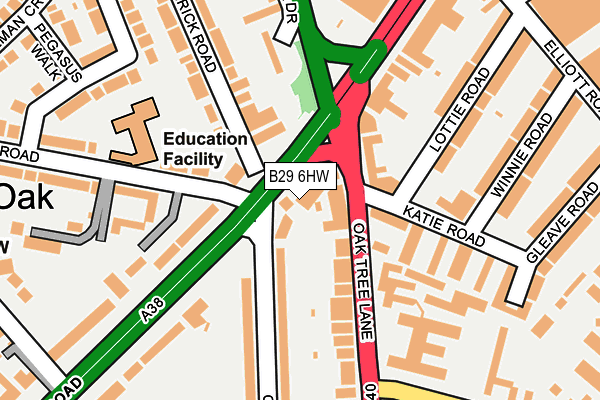 B29 6HW map - OS OpenMap – Local (Ordnance Survey) B29 6HW map - OS OpenMap – Local (Ordnance Survey)