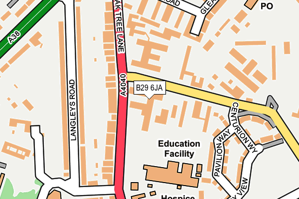 B29 6JA map - OS OpenMap – Local (Ordnance Survey) B29 6JA map - OS OpenMap – Local (Ordnance Survey)