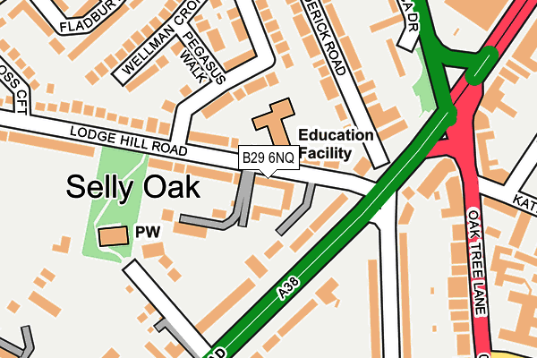 B29 6NQ map - OS OpenMap – Local (Ordnance Survey) B29 6NQ map - OS OpenMap – Local (Ordnance Survey)
