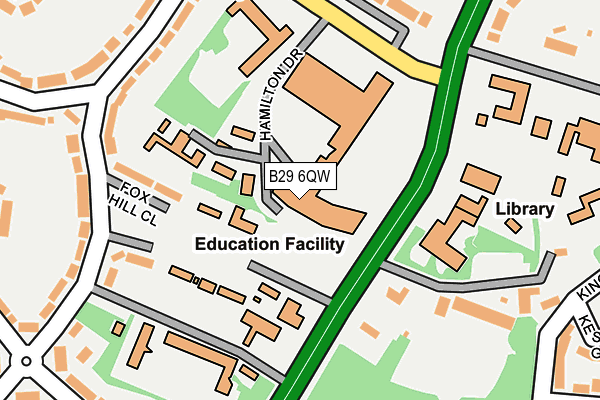 B29 6QW map - OS OpenMap – Local (Ordnance Survey) B29 6QW map - OS OpenMap – Local (Ordnance Survey)