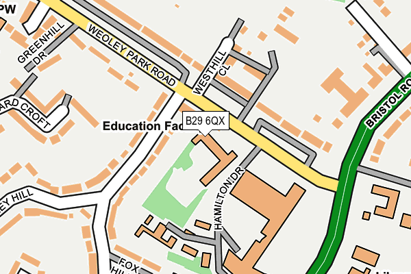 B29 6QX map - OS OpenMap – Local (Ordnance Survey) B29 6QX map - OS OpenMap – Local (Ordnance Survey)