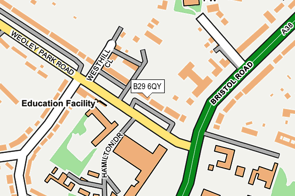 B29 6QY map - OS OpenMap – Local (Ordnance Survey) B29 6QY map - OS OpenMap – Local (Ordnance Survey)