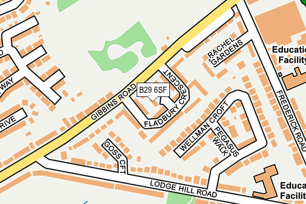 B29 6SF map - OS OpenMap – Local (Ordnance Survey) B29 6SF map - OS OpenMap – Local (Ordnance Survey)