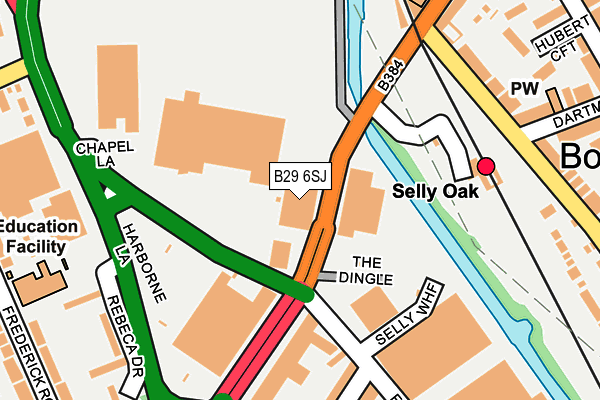 B29 6SJ map - OS OpenMap – Local (Ordnance Survey) B29 6SJ map - OS OpenMap – Local (Ordnance Survey)