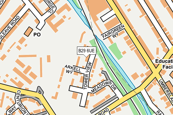 B29 6UE map - OS OpenMap – Local (Ordnance Survey) B29 6UE map - OS OpenMap – Local (Ordnance Survey)