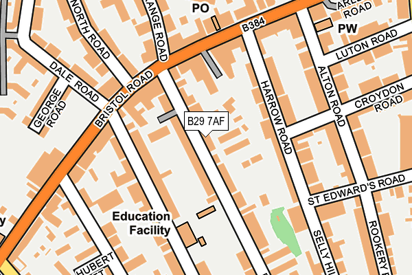 B29 7AF map - OS OpenMap – Local (Ordnance Survey) B29 7AF map - OS OpenMap – Local (Ordnance Survey)