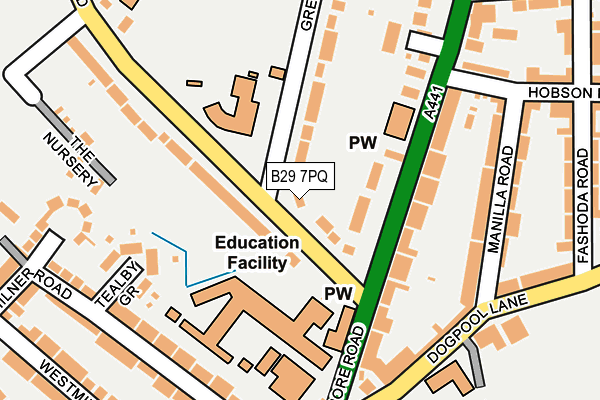B29 7PQ map - OS OpenMap – Local (Ordnance Survey) B29 7PQ map - OS OpenMap – Local (Ordnance Survey)