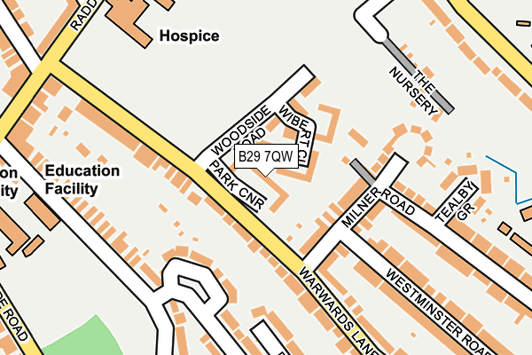 B29 7QW map - OS OpenMap – Local (Ordnance Survey) B29 7QW map - OS OpenMap – Local (Ordnance Survey)