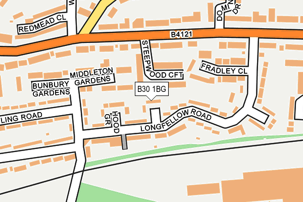 B30 1BG map - OS OpenMap – Local (Ordnance Survey) B30 1BG map - OS OpenMap – Local (Ordnance Survey)