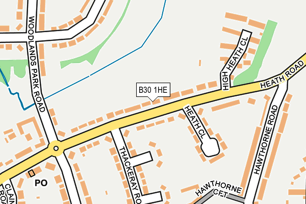 B30 1HE map - OS OpenMap – Local (Ordnance Survey) B30 1HE map - OS OpenMap – Local (Ordnance Survey)