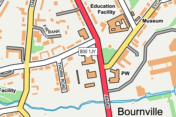 B30 1JY map - OS OpenMap – Local (Ordnance Survey) B30 1JY map - OS OpenMap – Local (Ordnance Survey)