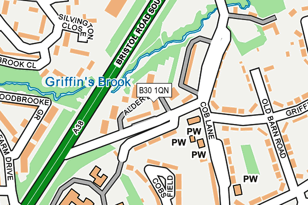 B30 1QN map - OS OpenMap – Local (Ordnance Survey) B30 1QN map - OS OpenMap – Local (Ordnance Survey)